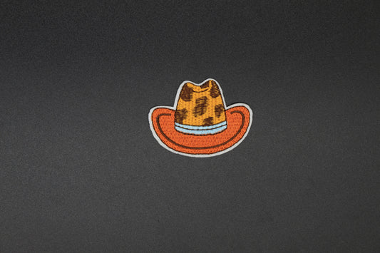 Leopard Print Cowboy Hat Iron-On Patch