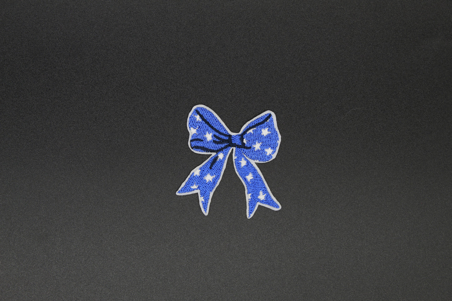 Blue Bow with White Stars Iron-On Patch