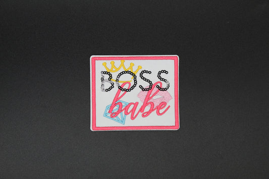 “Boss Babe” Glam Embroidered Iron-On Patch