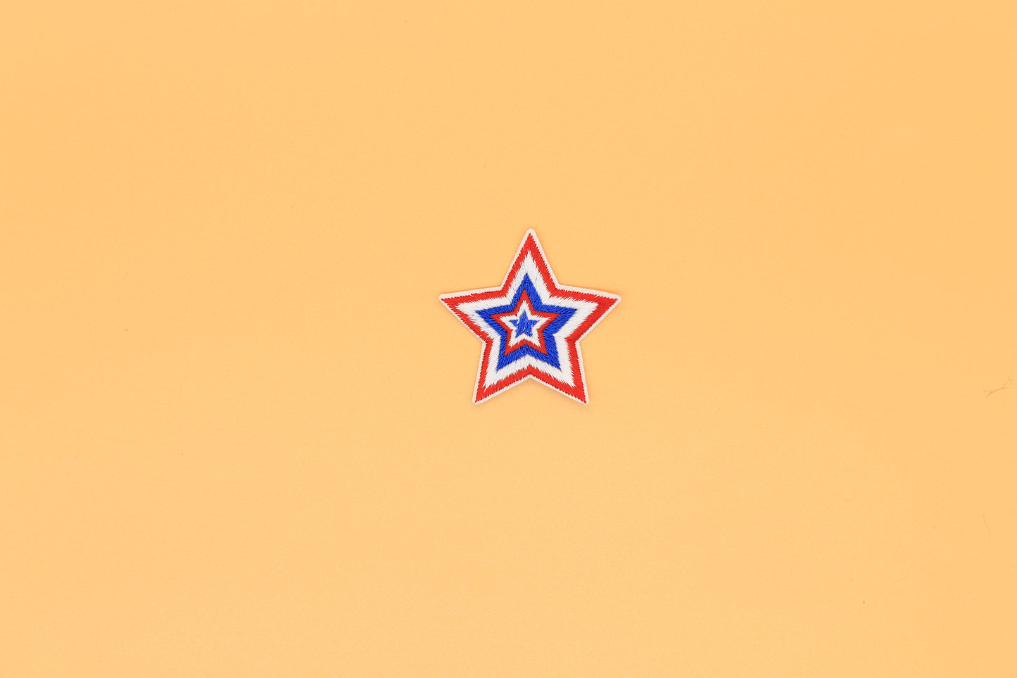 Layered Red White Blue Star Iron-On Patch