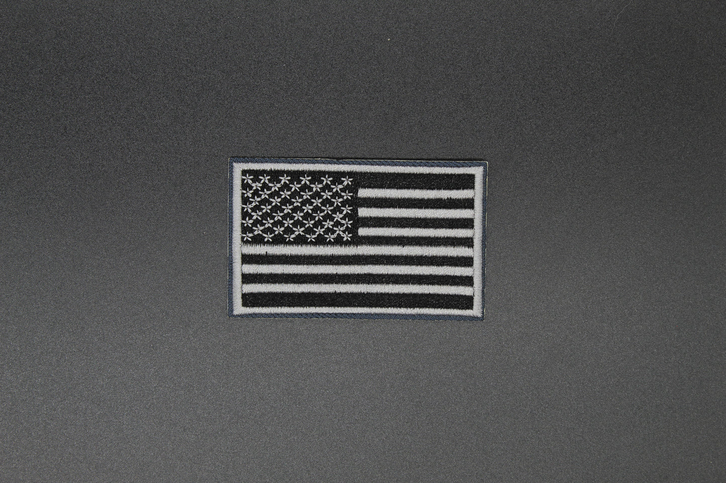 Black & Silver American Flag Iron-On Patch