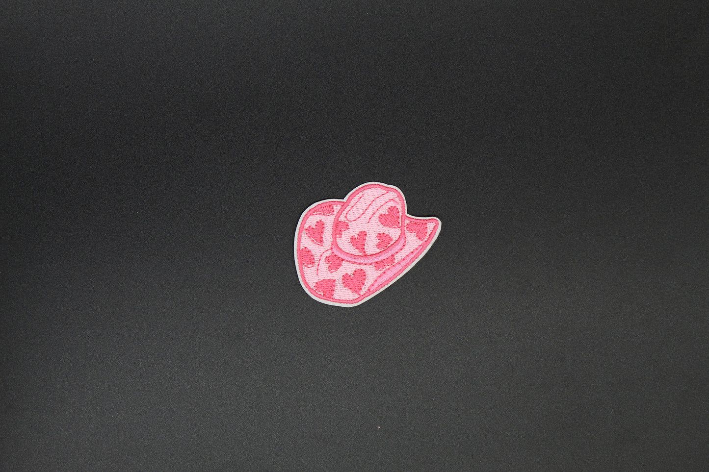 Pink Heart Pattern Cowboy Hat Iron-On Patch