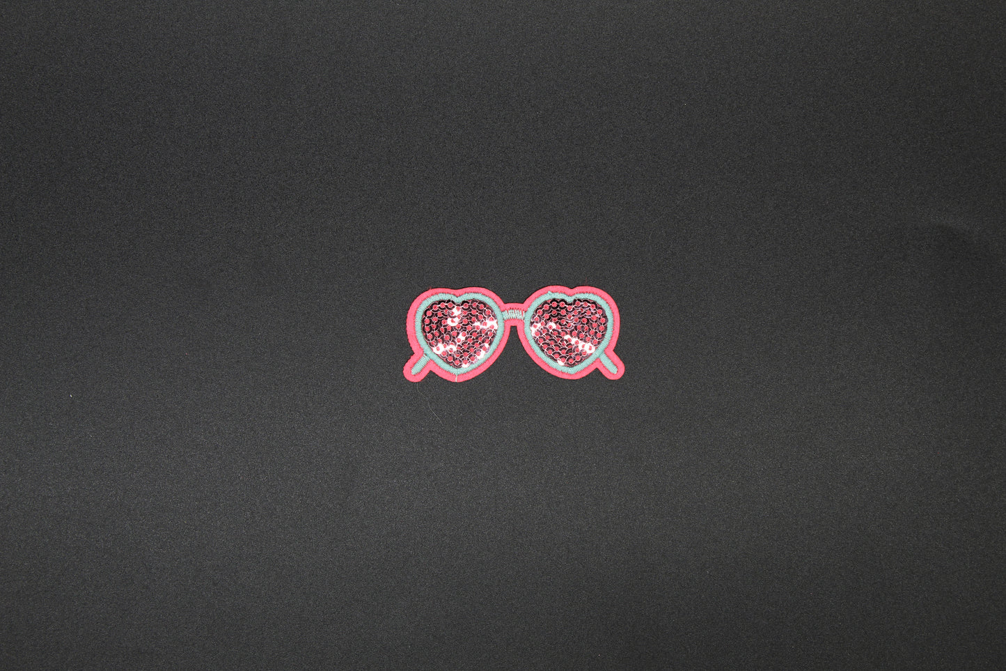 Glitter Heart Sunglasses Embroidered Iron-On Patch