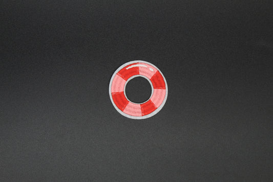 Red & White Lifesaver Ring Iron-On Patch