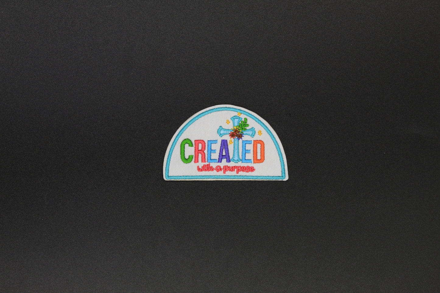 “Created with a Purpose” Faith Cross Iron-On Patch