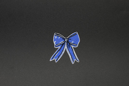Blue Bow Iron-On Patch
