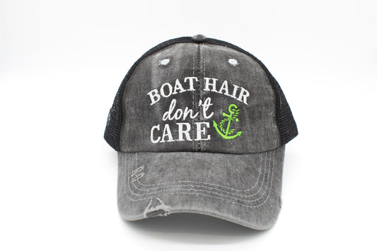 Boat Hair Don’t Care Ponytail Trucker Hat
