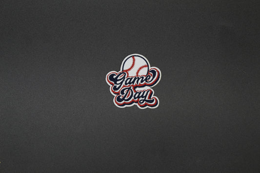 Game Day Baseball Embroidered Iron-On Patch | Sports Mom Patch