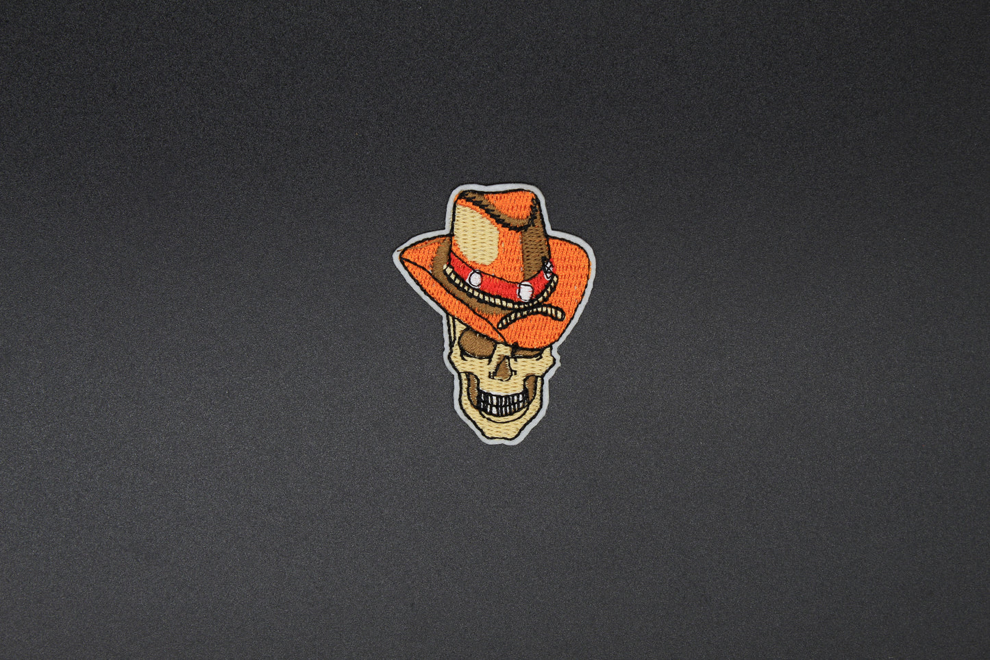 Bandit Skull Cowboy Hat Iron-On Patch