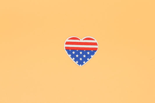 Flag Heart Iron-On Patch