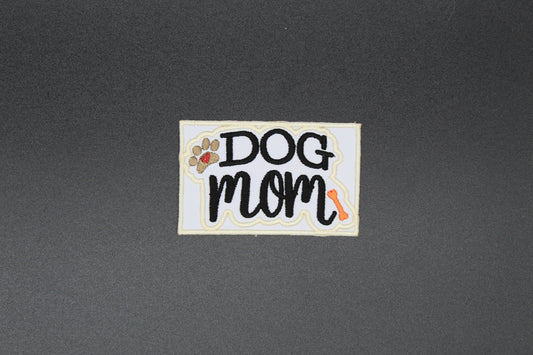 Dog Mom Rectangular Iron-On Patch
