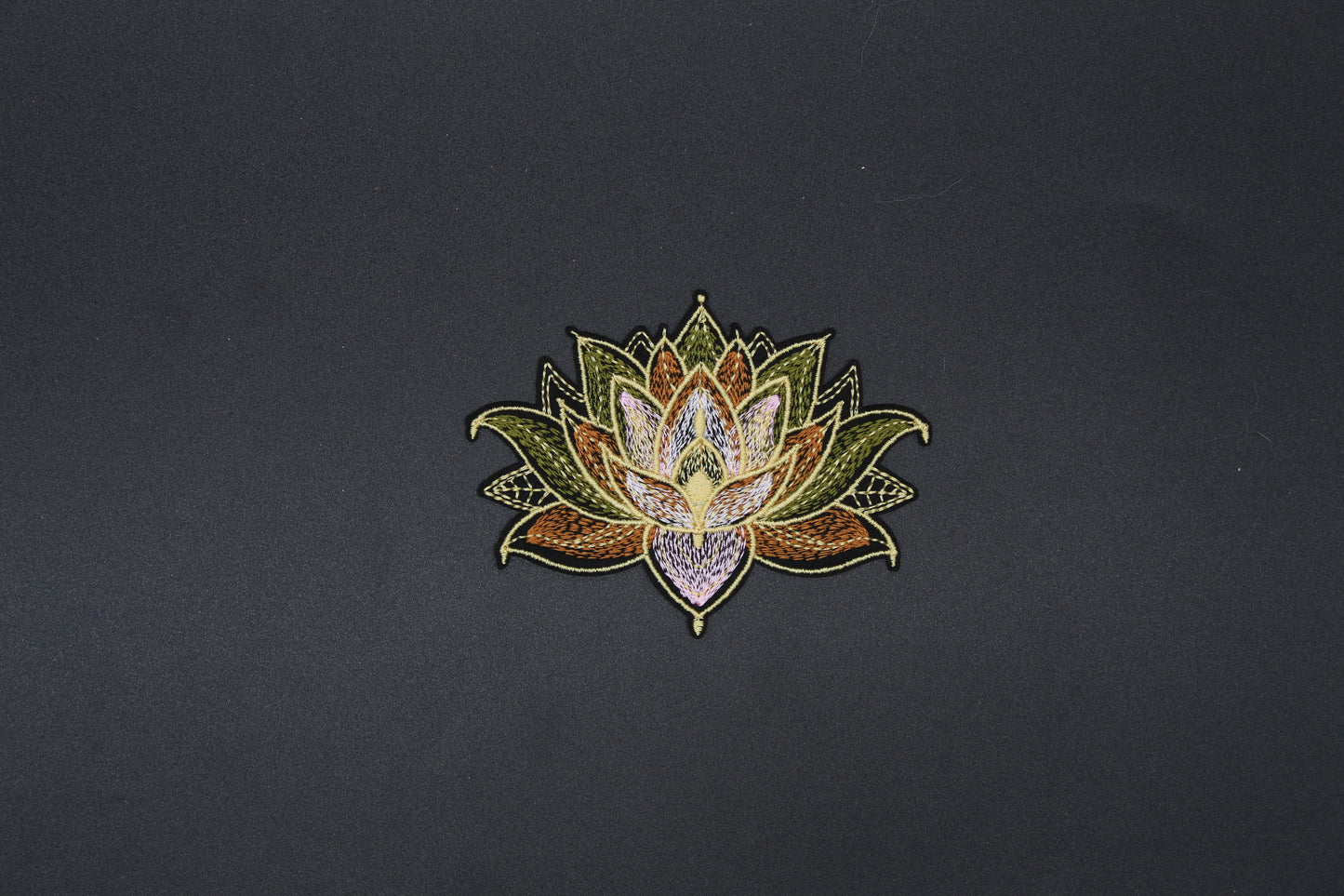 Lotus Flower Embroidered Patch | Boho Floral Iron-On Appliqué for Jackets, Bags & Hats