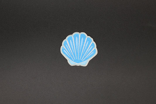 Blue Sea Shell Iron-On Patch