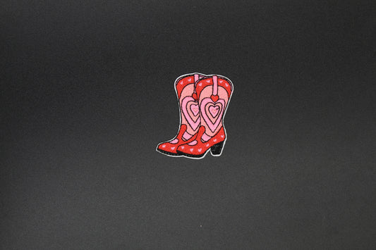Heart Detail Cowboy Boots Iron-On Patch