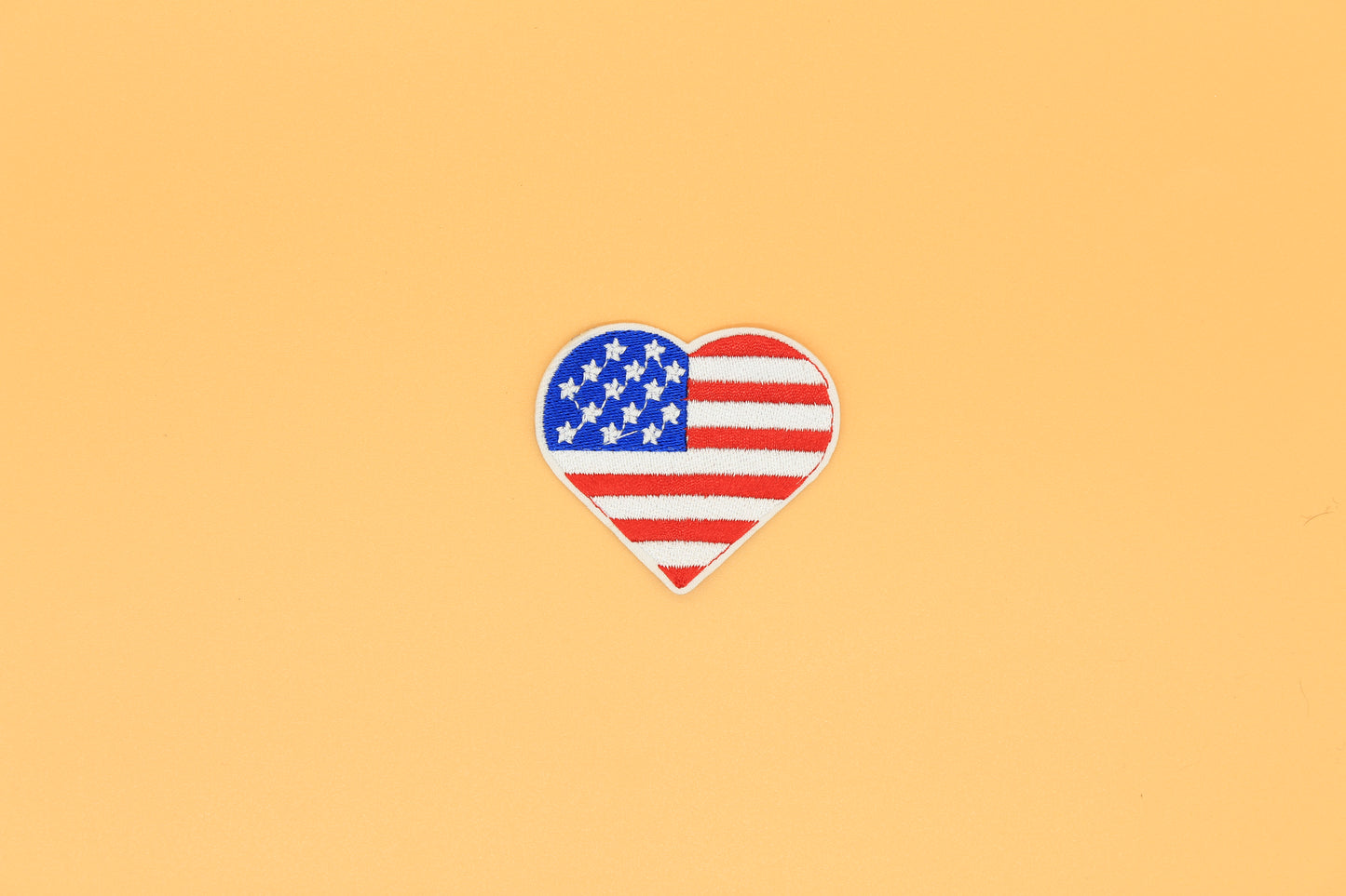 Classic Split Flag Heart Iron-On Patch