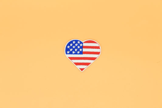 Classic Split Flag Heart Iron-On Patch