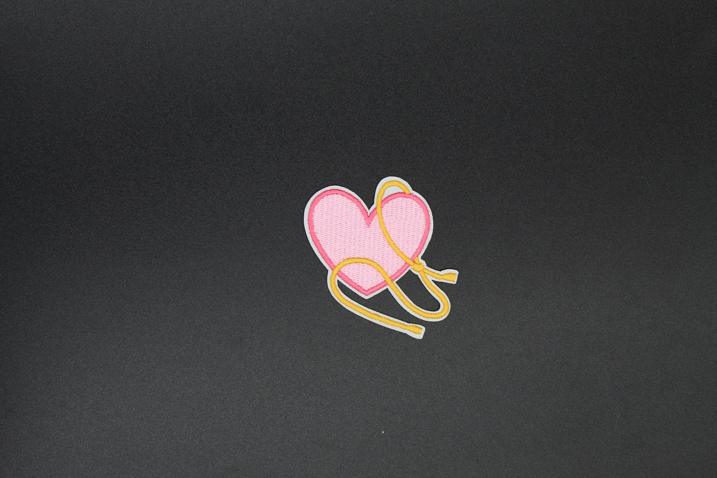 Pink Heart Lasso Western Iron-On Patch
