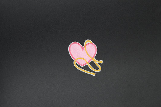 Pink Heart Lasso Western Iron-On Patch