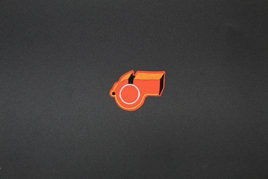 Orange Coach Whistle Embroidered Iron-On Patch | Sports Referee Patch