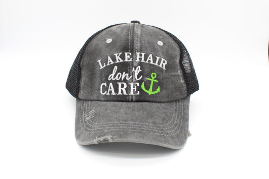 Lake Hair Don’t Care Ponytail Trucker Hat