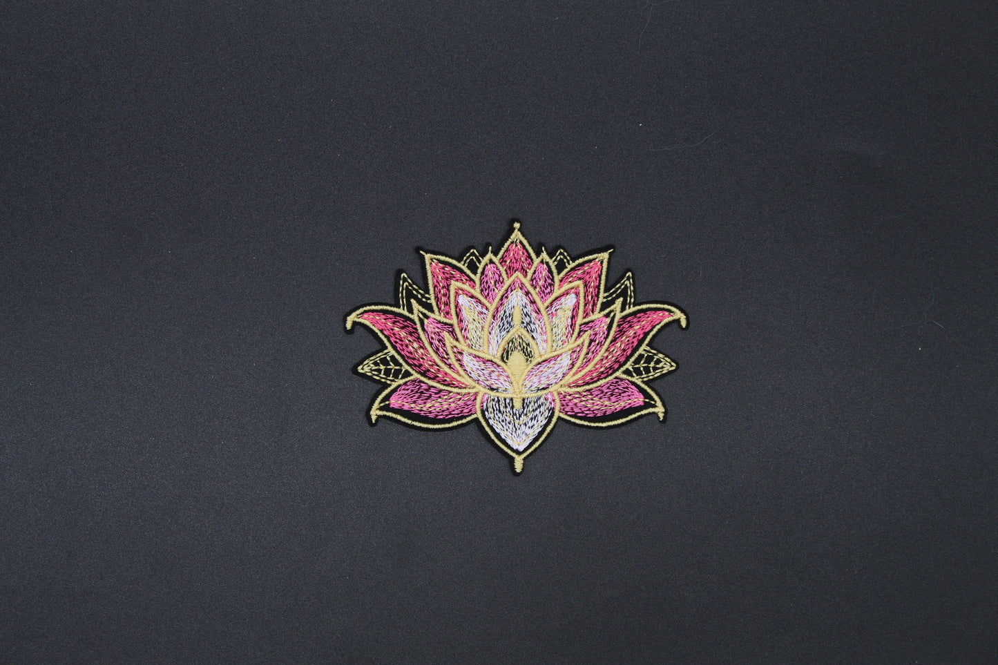Lotus Flower Embroidered Patch | Boho Floral Iron-On Appliqué for Jackets, Bags & Hats