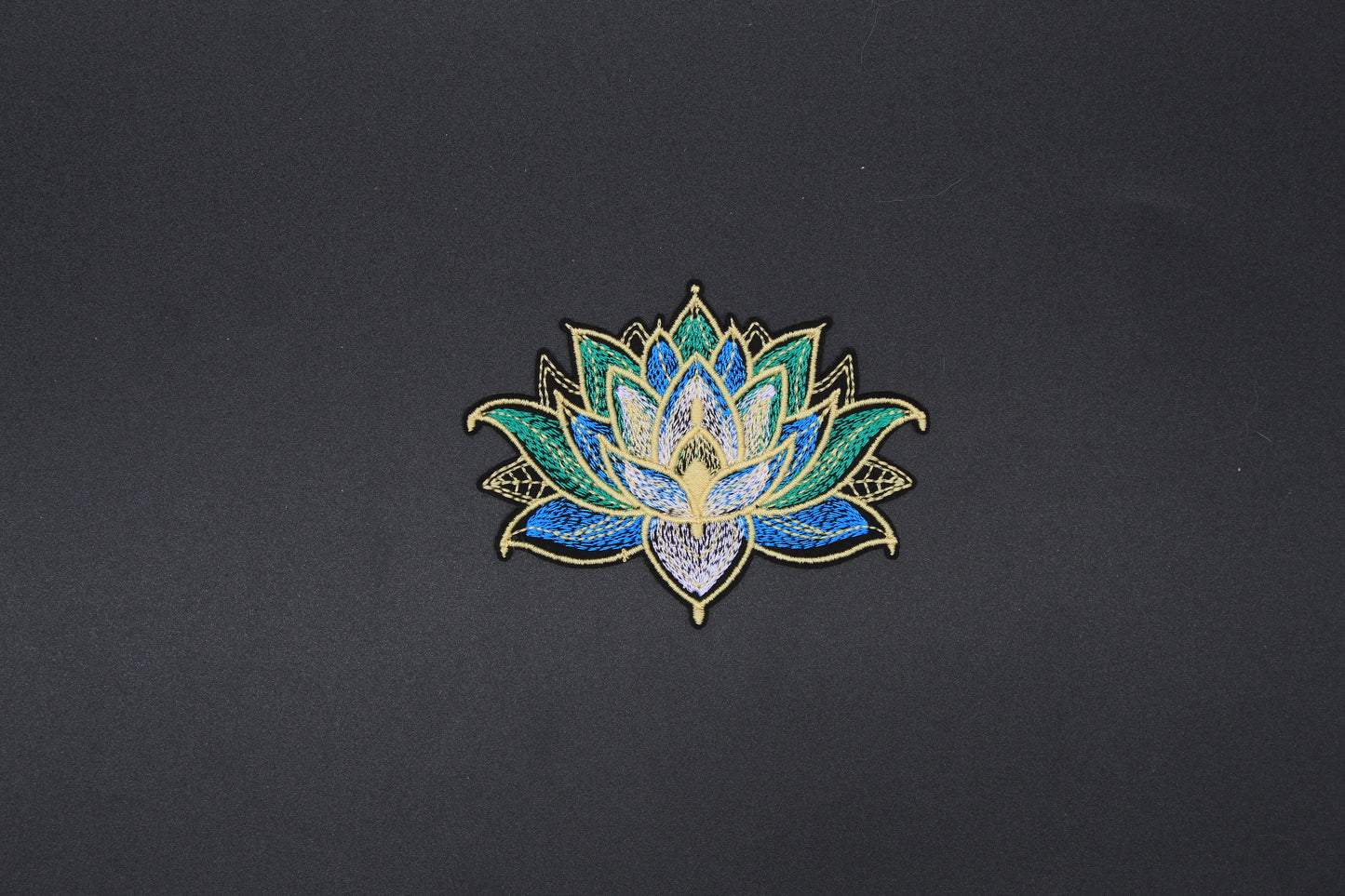 Lotus Flower Embroidered Patch | Boho Floral Iron-On Appliqué for Jackets, Bags & Hats
