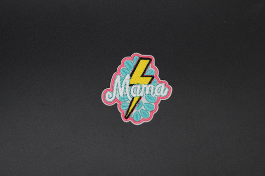 “Mama Lightning Bolt” Embroidered Patch