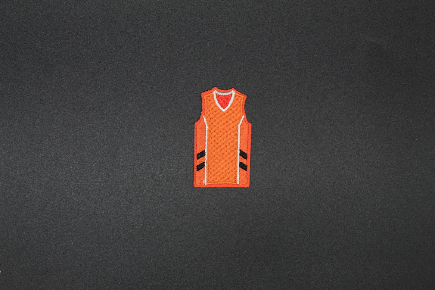 Orange Basketball Jersey Embroidered Iron-On Patch | Sports Uniform Patch