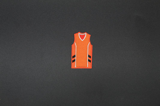 Orange Basketball Jersey Embroidered Iron-On Patch | Sports Uniform Patch
