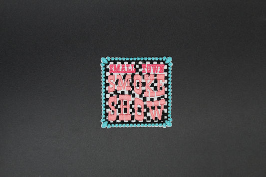 Small Town Smoke Show Checkered Iron-On Patch