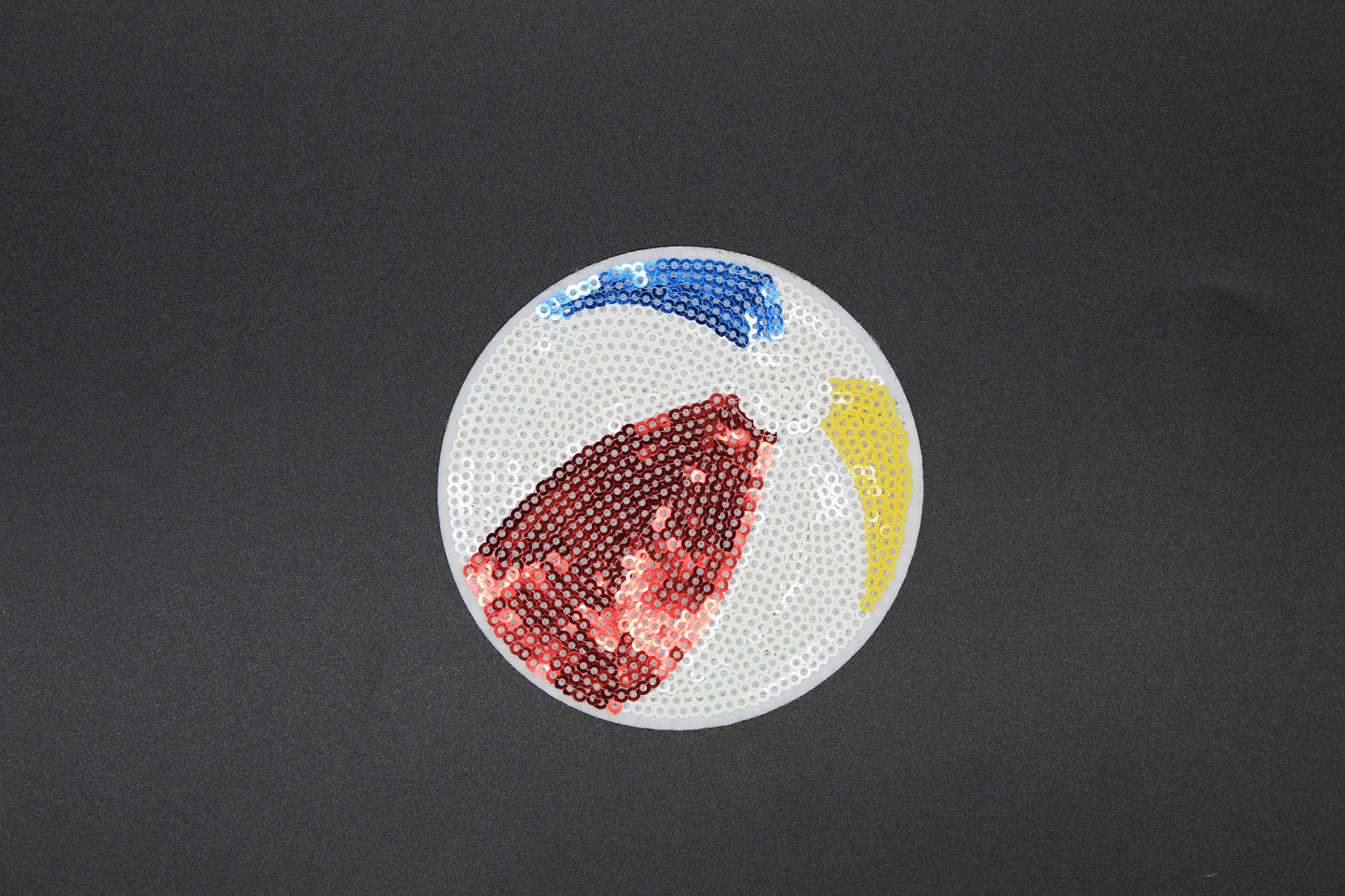 Patriotic Beach Ball Sequin Patch – Red White & Blue Summer Iron-On Appliqué