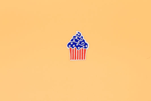 Patriotic Cupcake Iron-On Patch