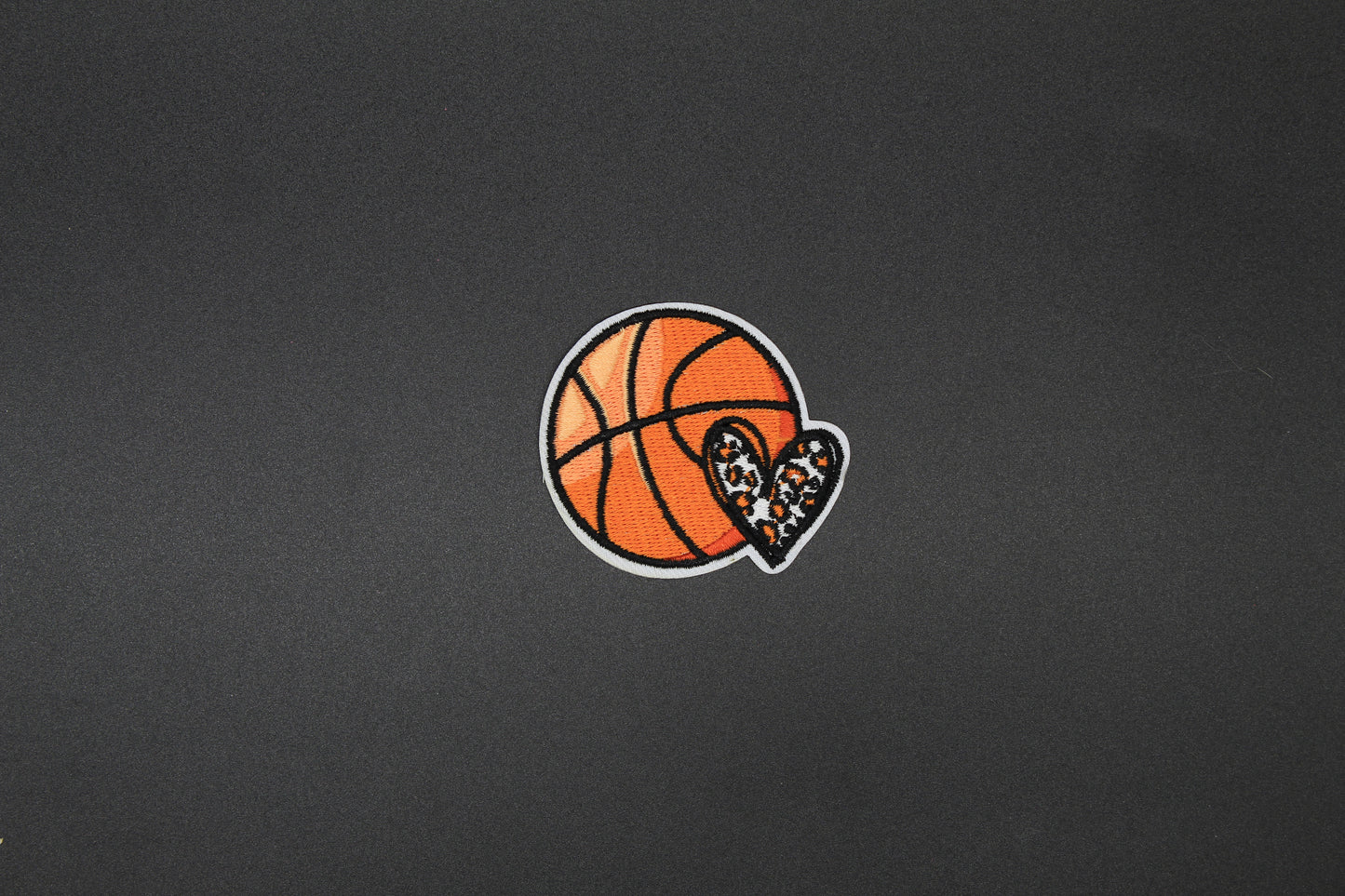 Basketball Heart Embroidered Iron-On Patch | Cute Sports Love Patch