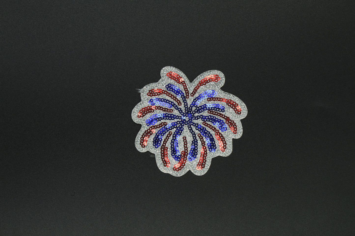Sparkle Patriotic Firework Burst Sequin Iron-On Patch