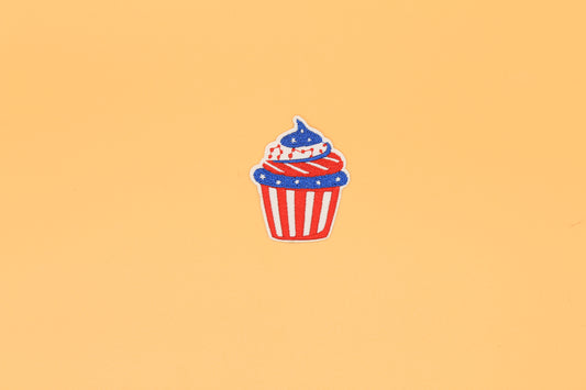 Layered Patriotic Cupcake Iron-On Patch
