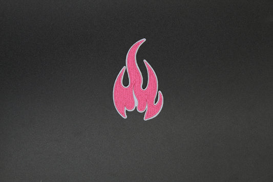 Pink Flame Retro Iron-On Patch