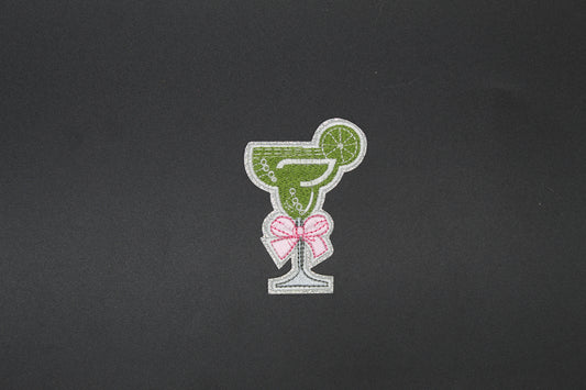 Coquette Margarita Patch | Cute Cocktail Embroidered Iron-On Appliqué