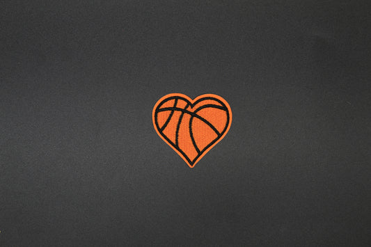 Basketball Heart Embroidered Iron-On Patch | Cute Sports Love Patch