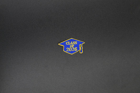 Class of 2026 Blue Graduation Cap Iron-On Patch