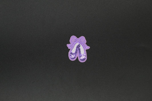 Sequin Ballet Slippers Bow Iron-On Patch