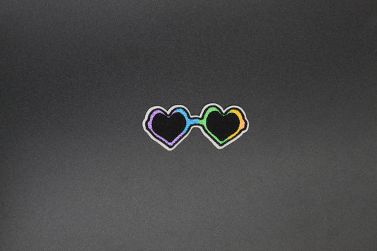 Rainbow Heart Sunglasses Iron-On Patch