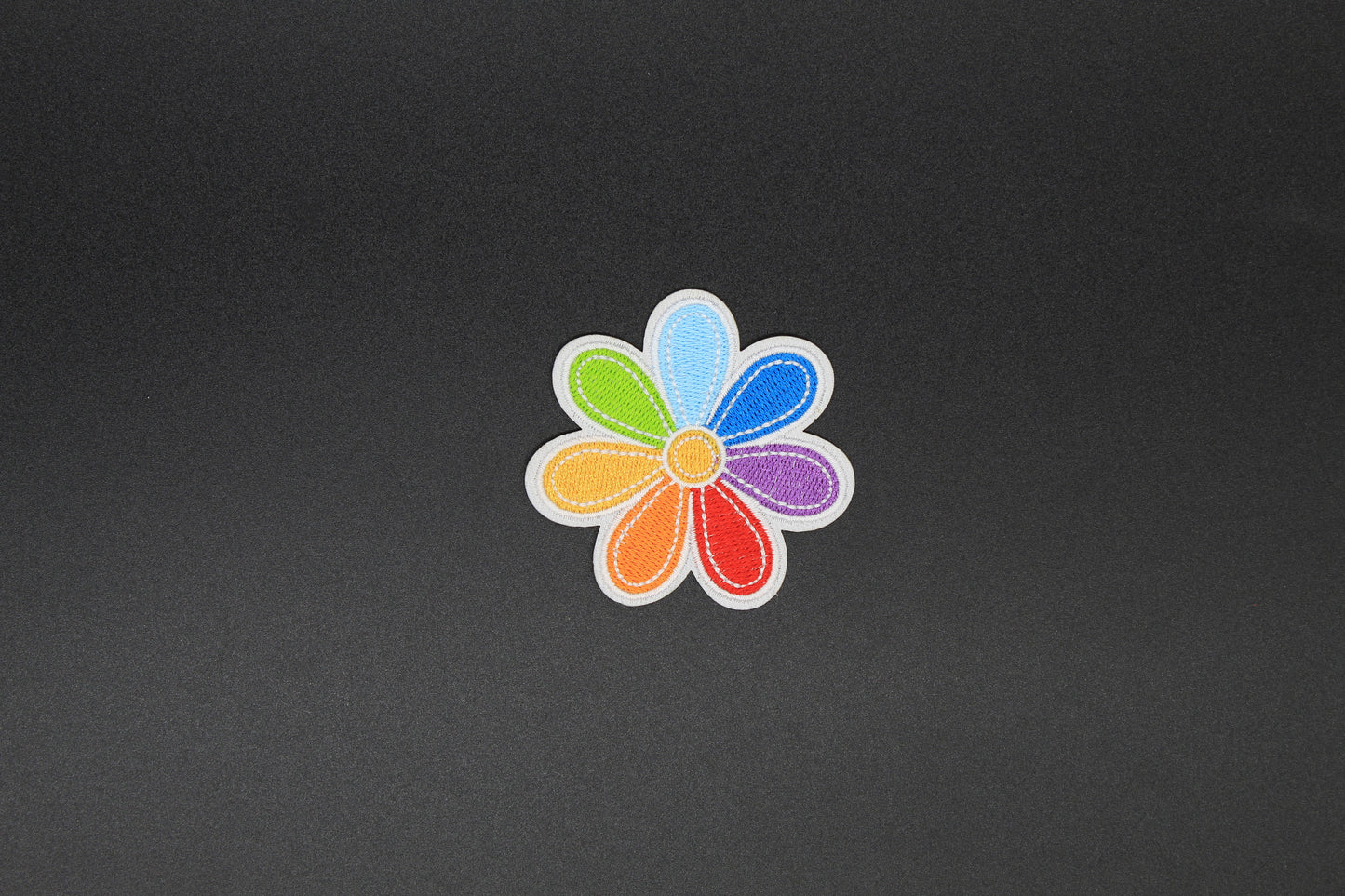 Retro Rainbow Flower Iron-On Patch
