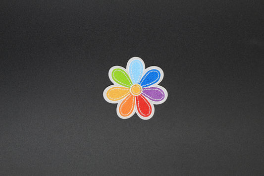 Retro Rainbow Flower Iron-On Patch