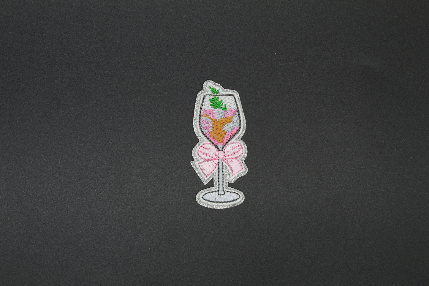 Pink Cocktail Glass Coquette Iron-On Patch