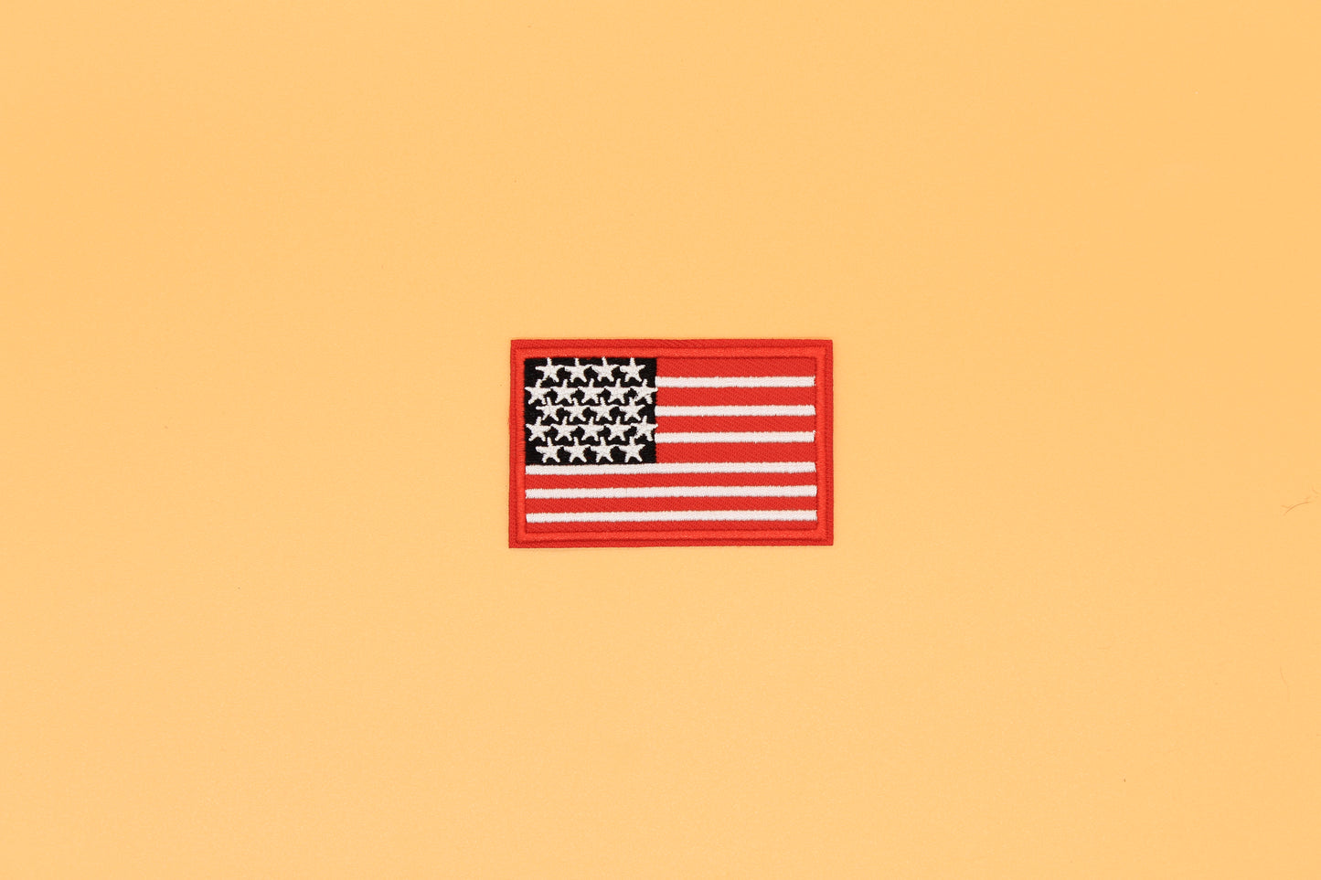 Bold Red Border American Flag Iron-On Patch