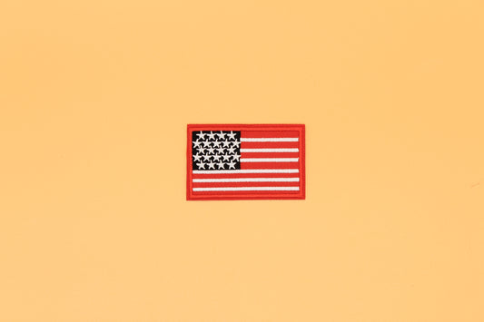 Bold Red Border American Flag Iron-On Patch