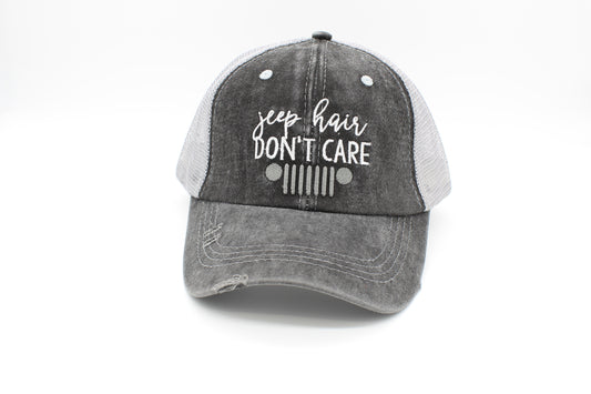 Jeep Hair Don’t Care Ponytail Trucker Hat