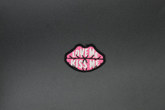 “Love Me Kiss Me” Lips Iron-On Patch