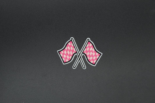 Pink Checkered Race Flag Patch