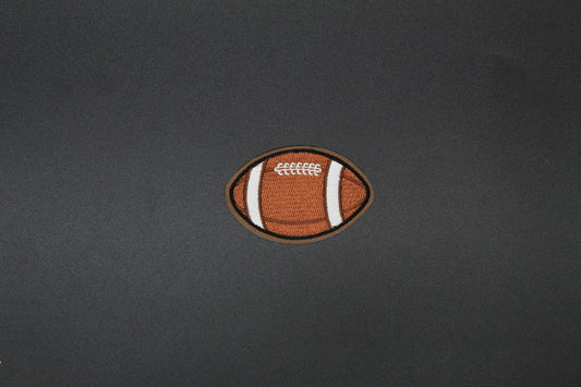 Brown Football Embroidered Patch | Sports Iron-On Applique for Jackets, Hats & Backpacks